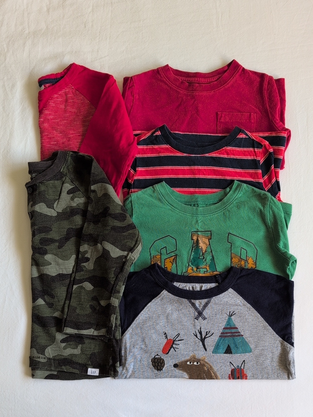 Bundle of 6 Toddler Boy Gap Old Navy Gymboree Long Sleeve Shirts Size 3T